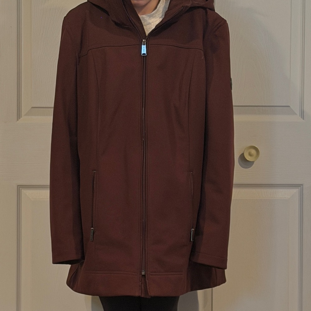 Andrew Marc Women's Dark Maroon Hooded Jacket